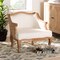 Bali & Pari Sylvestra Traditional Beige Fabric and Honey Oak Finished Wood Low Seat Accent Chair 238-13387-ZORO - alternate 7